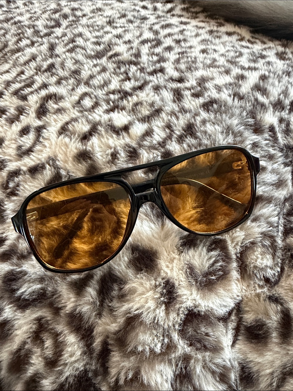 Black Frame Sunglasses with Amber Lenses
